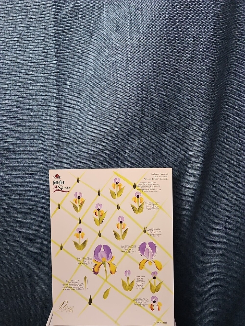 Set of 3 FolkArt One Stroke Painting Worksheet Packs | Flowers #4219 | Reusable - Picture 14 of 16